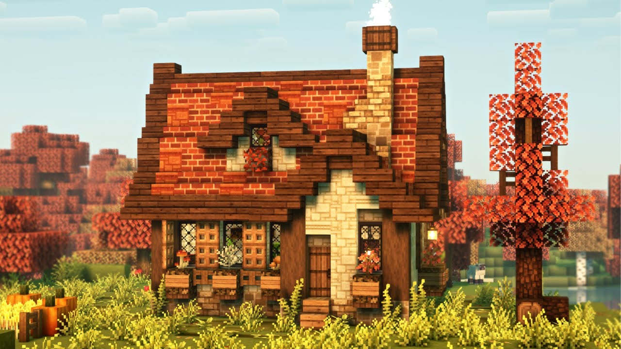 Minecraft: How to Build a Cosy Autumn house I Easy Survival Tutorial ...