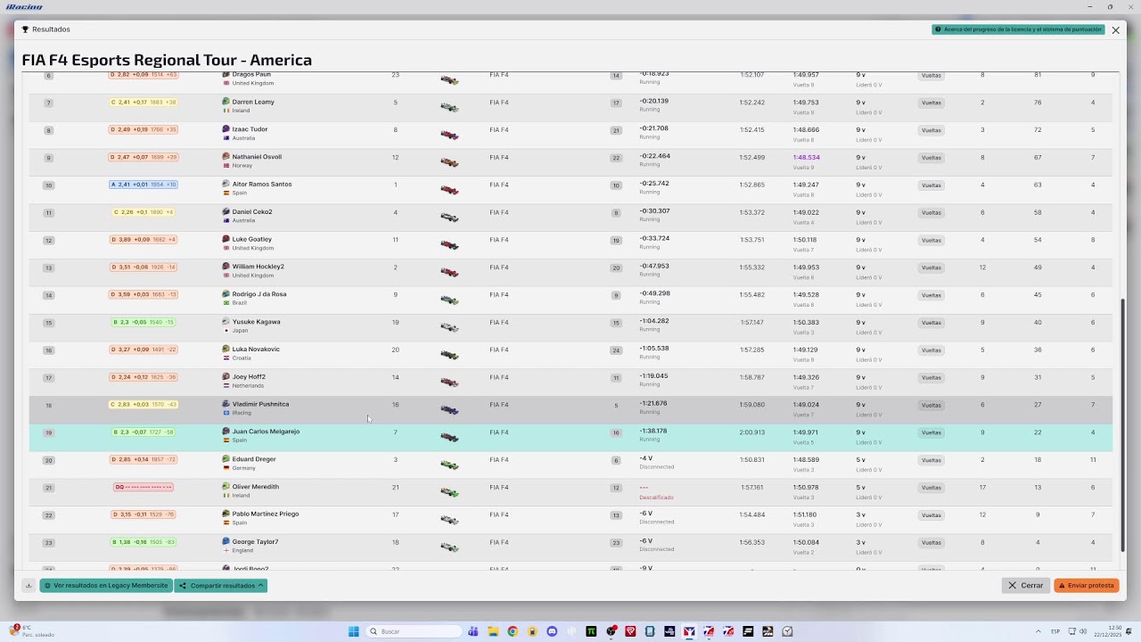Iracing: Carreras oficiales
