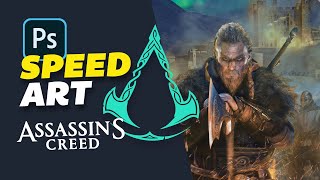 Assassins Creed VALHALLA Speed Art Poster (Photoshop) Concept Photo Editing screenshot 3