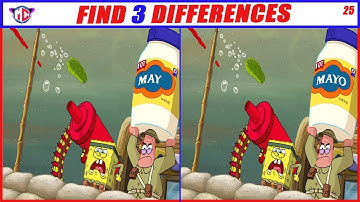 Spot 3 Differences | Spongebob Squarepants | Spot the difference Brain Games for Kids 2018