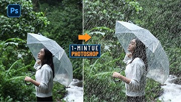 1-Minute Photoshop || how to add rain effect in photoshop || Create rain effect