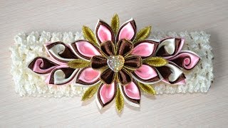 Повязка на голову Мастер класс канзаши видео DIY headband kanzashi handmade ribbons Haarschmuck Повязка на голову Мастер класс канзаши видео DIY headband kanzashi handmade ribbons Haarschmuck