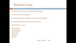 CISA: DOMAIN 3 PART 3 BUSINESS CASE AND FEASIBILITY ANALYSIS