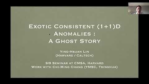 Ying-Hsuan Lin (Caltech) Exotic Consistent (1+1)d Anomalies: A Ghost Story @Harvard CMSA 9/09/2020