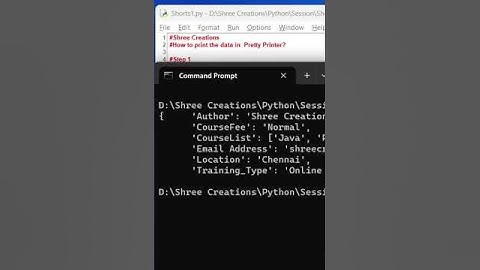 How to Print like Pretty Output In Python? #shorts #python #youtubeshorts #ytshorts