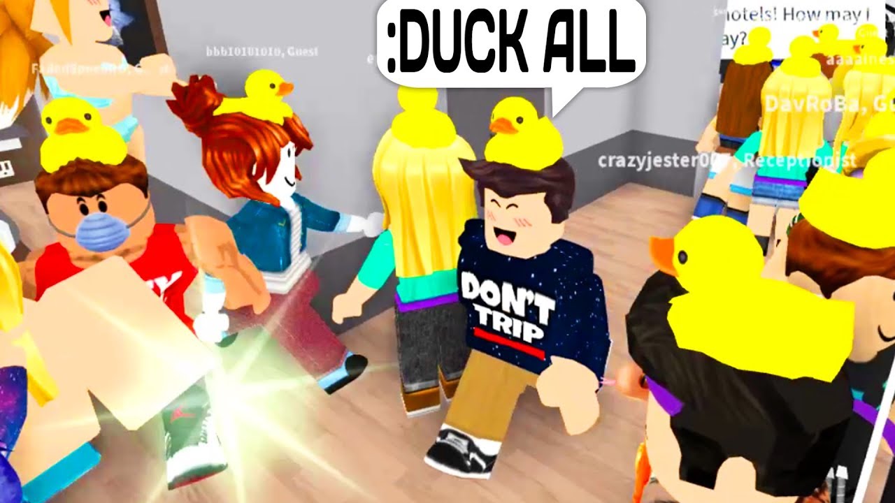 Duck Army Vs Hotel Admin Commands Trolling In Roblox - roblox duck army