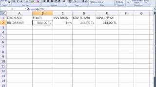26 ÖRNEK   KDV HESAPLAMA TABLOSU screenshot 5