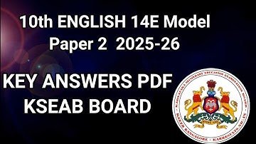 10th First language English 14 E model paper 2 key answers @learneasilyhub 