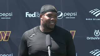 DT Daron Payne Speaks to the Media After the First Day of Joint Practice at the Ravens