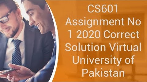 CS601 Assignment No 1 Semester Spring 2020
