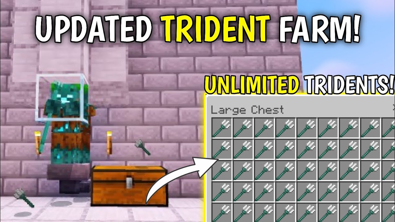 NEW UPDATED TRIDENT FARM in Minecraft 1.21 Bedrock - YouTube