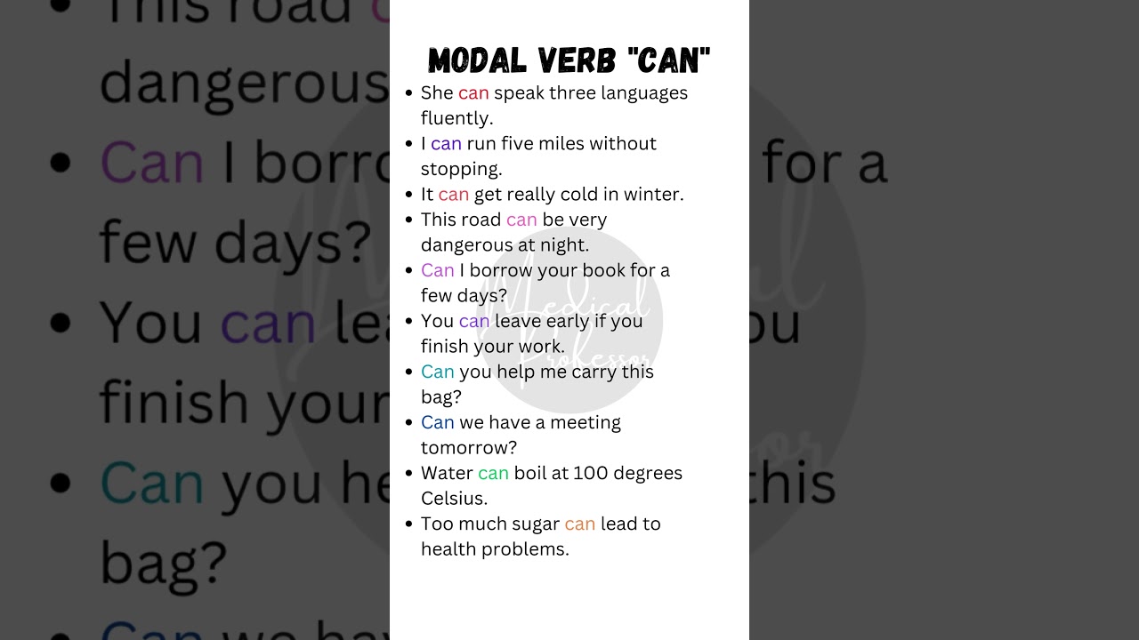 Master the Modal Verb "CAN" | 10 Example Sentences to Improve Your English Grammar