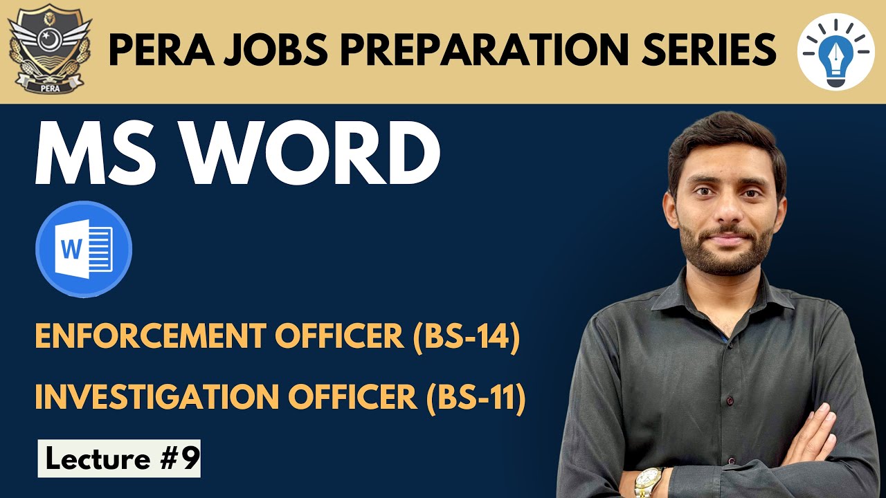 PERA Jobs | Ms Word | No Academy Needed | Lecture 9 | 2025