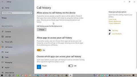 How to To disable access to call history in Windows 10