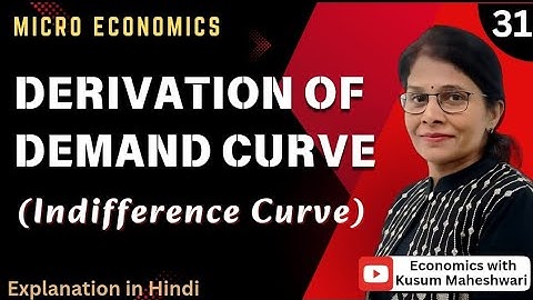 #31 DERIVATION OF DEMAND CURVE  | Indifference Curve | EKM |