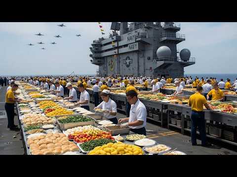 17,398 Meals a Day 💥 The Insane Food Operation Aboard the USS Gerald R. Ford