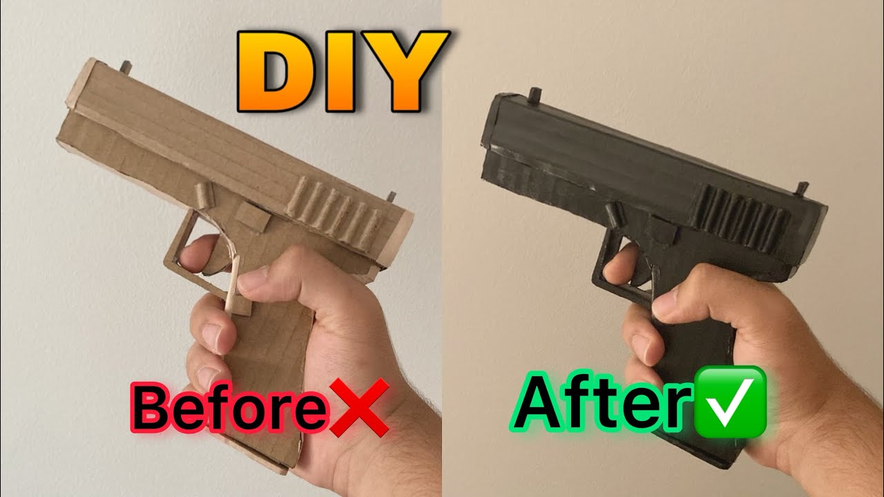 How to make cardboard glock 17🔫اموزش ساخت گلاک ۱۷ (with english sub