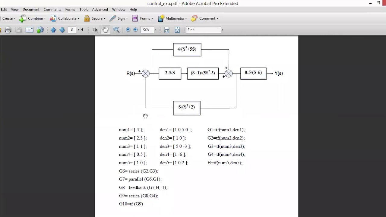 Block diagram reduction with Matlab - YouTube