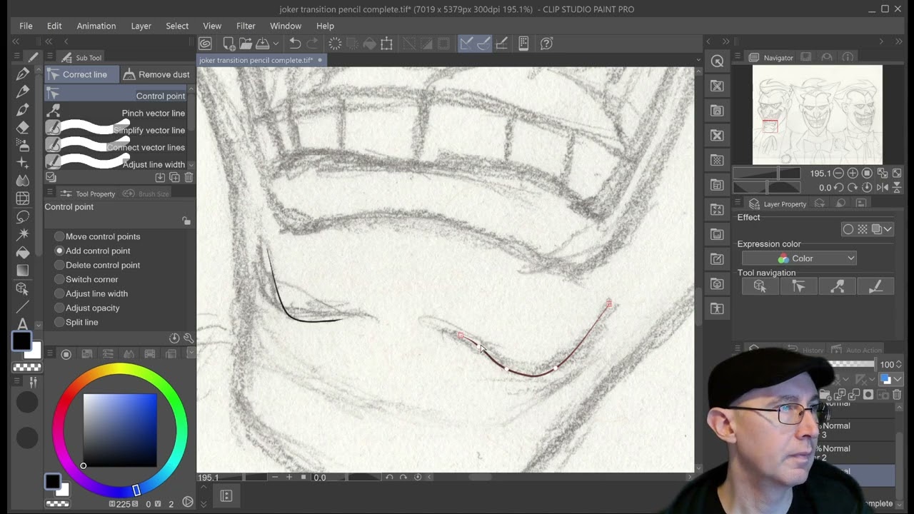 Digital inking some Joker art