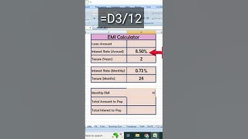 Excel Bank Loan EMI Calculator