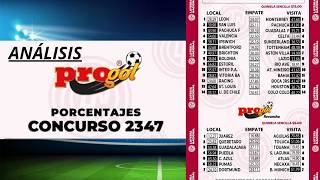 PROGOL REVANCHA #2347 Analysis of the Pool Betting Percentages (Odds) SUBSCRIBE!