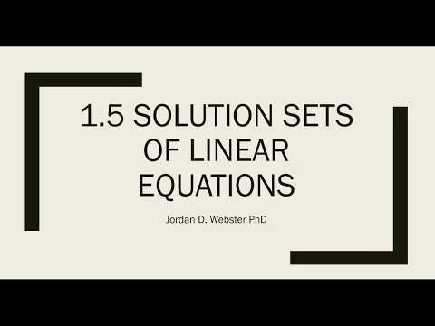 1.5 Solution Sets