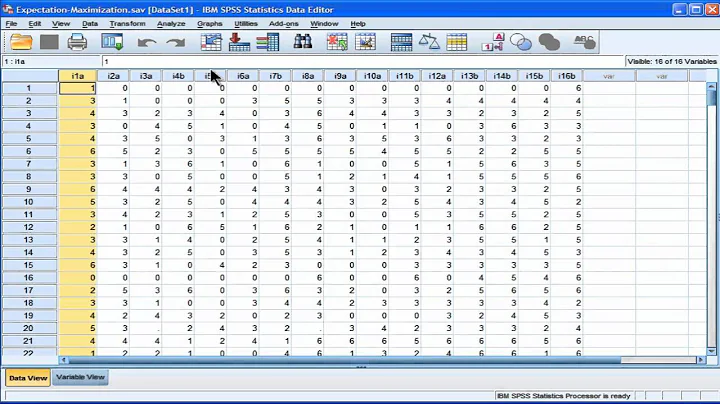 Replace Missing Values - Expectation-Maximization - SPSS (part 1)