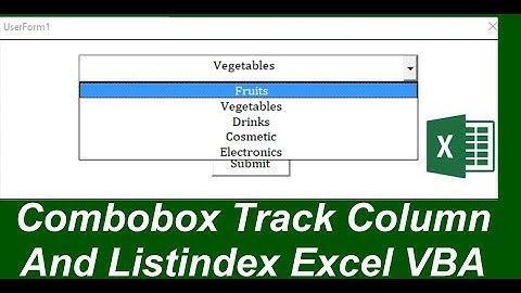 Combobox Track Column And Listindex Excel VBA