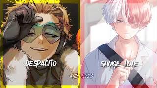 Collaboration Nightcore - Savage love & Despocito (Mashup/Lyrics)