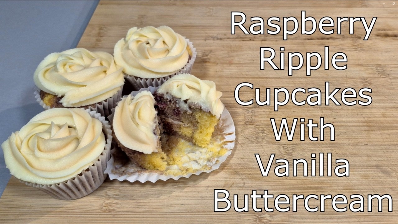 How to make Raspberry Ripple Cupcakes with Vanilla Buttercream