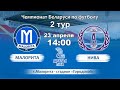 ФК &quot;МАЛОРИТА&quot; - ФК &quot;НИВА&quot;. Вторая лига 2-й тур. 23.04.2022 г.