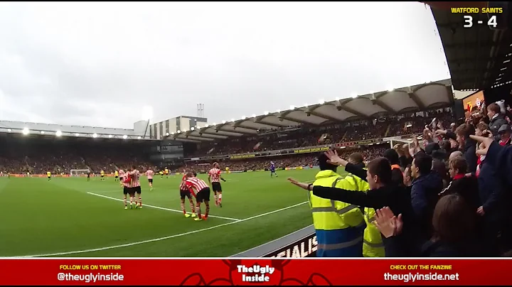 Saints fans go crazy after Gabbiadini scores again! | Watford 3-4 Southampton | The Ugly Inside
