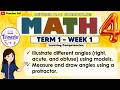 Math 4 Term 1 Week 1 - Illustrate different angles (right, acute, and obtuse) using models