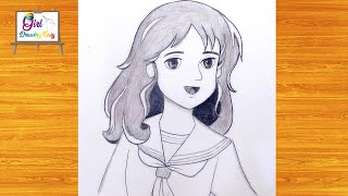 رسم بنت انمي / رسم مسلسل سالي / رسم سهل / رسم بنات - Drawing easy