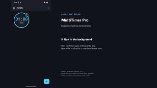 Full MultiTimer Pro - Foreground Service Demonstration for Google Play Guide