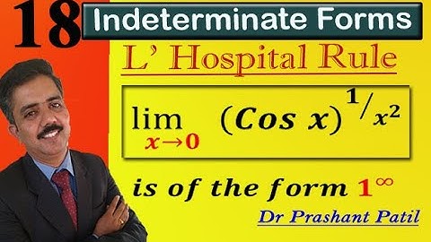 Indeterminate Forms || (𝑪𝒐𝒔 𝒙)^(𝟏⁄𝒙^𝟐) || 𝟏^∞|| Dr Prashant Patil