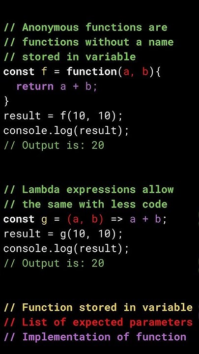 JavaScript (JS) Anonymous Functions vs Lambda Functions #Short #Shorts ...