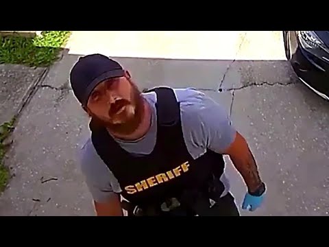 Brevard County Sheriff Deputy tries to hide from home security camera