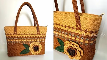 #236. Crochet Rose Bag - Hương dẫn móc túi hoa hồng công sở 