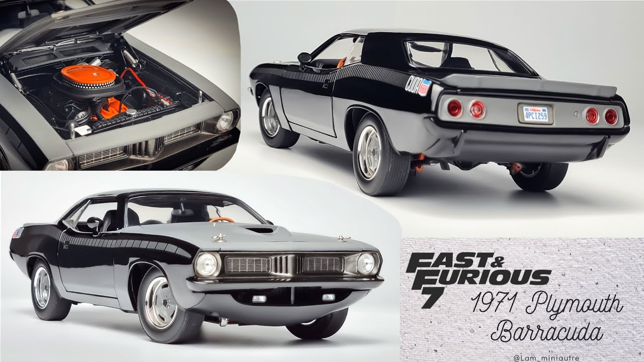 1973 Plymouth Cuda Letty s Barracuda in Fast and Furious 7 Diecast 1 18 High-quality video