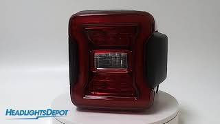 HEADLIGHTSDEPOT Tail Light LED Type w/Blind Spot Detection Fits 2018-2019 Jeep Wrangler