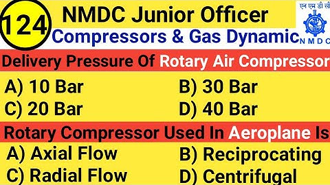 NMDC Model Paper 2021 || Top 20 Compressor, Gas Dynamic & Gas Turbine Objective Questions And Answer