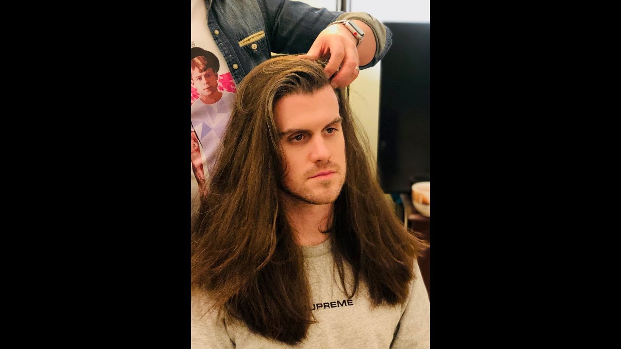 Long hair trim for men - YouTube