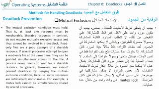 OS Ch 8 Methods for Handling Deadlocks Deadlock Prevention طرق التعامل مع الجمود