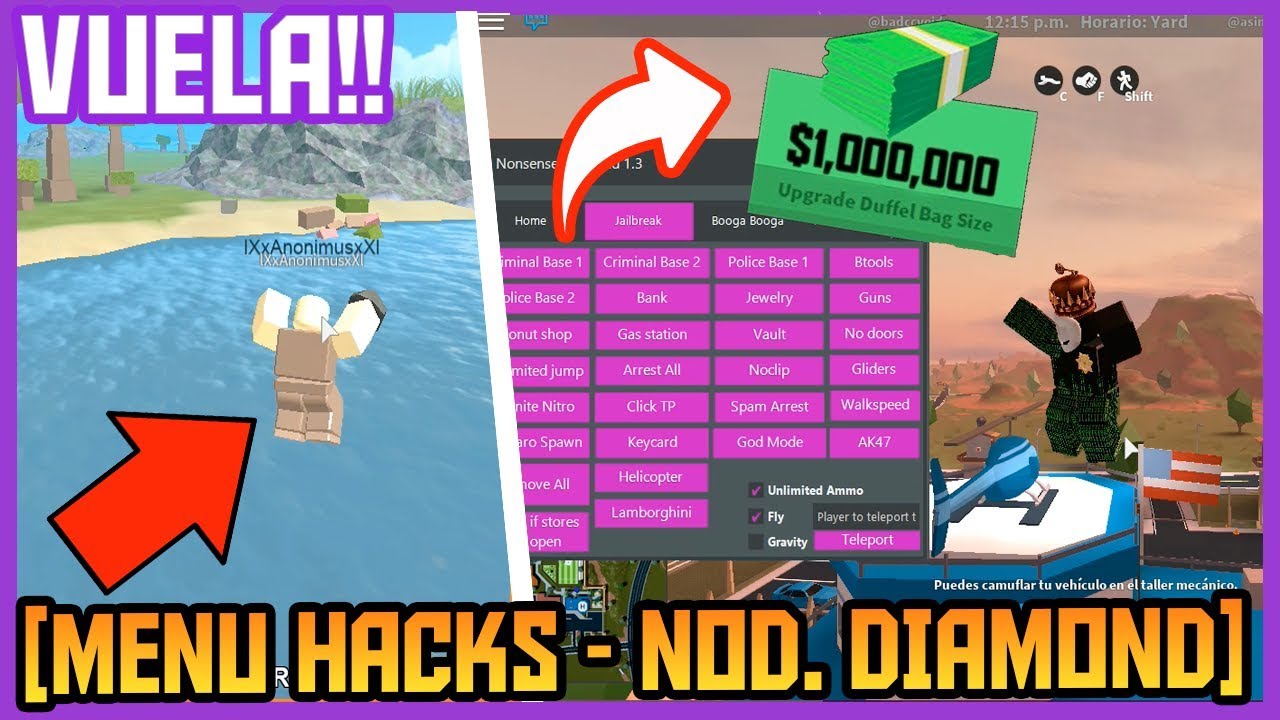 5487 Comandos Para Jailbreak Y Bogga Bogga Nonsense Diamond 1 4 El Mejor De Todo Roblox By Vito Zbku - funcionando nuevo hack roblox jailbreak phantom forces booga booga teleport no puertas y mas