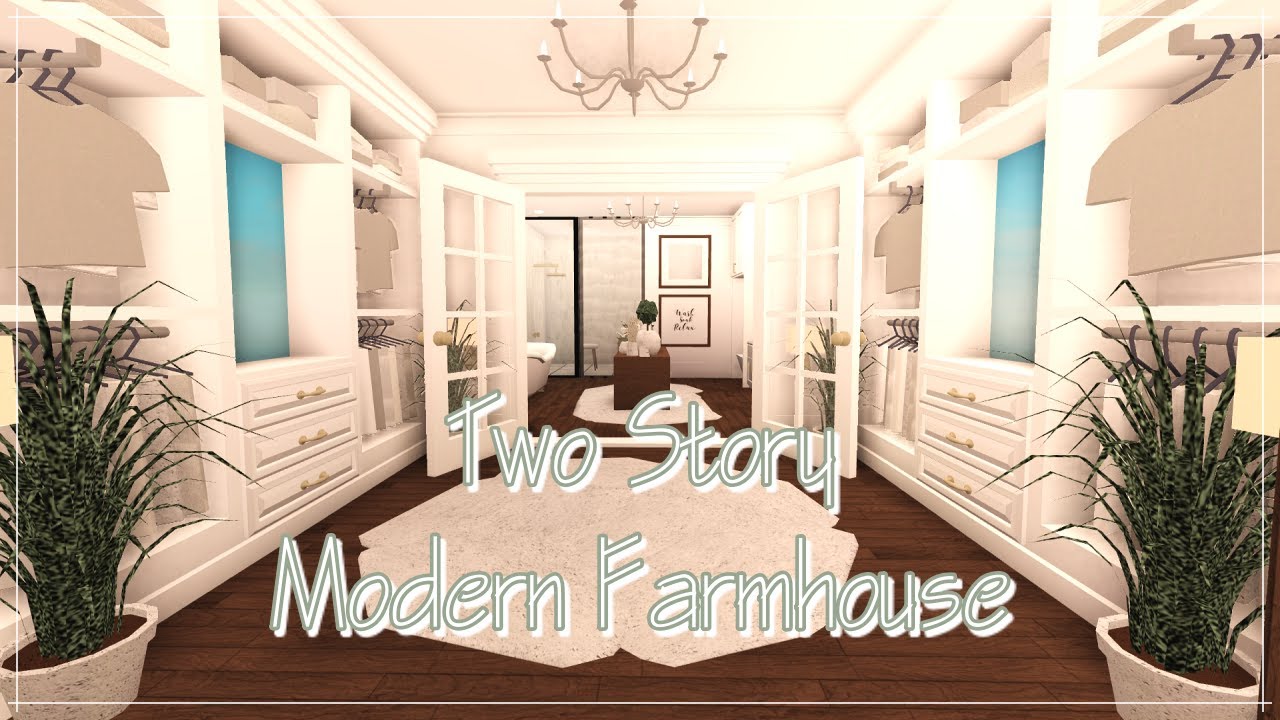 Roblox | Bloxburg: Two Story Modern Farmhouse Home | 400k | Part 1