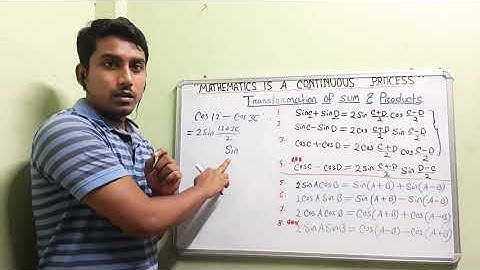 |Transformation of sum and products of trigonometric functions| Class11|