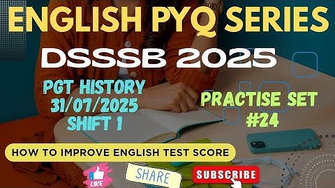 DSSSB ENGLISH PRACTICE SET 24 @dsssbexamwindow #dsssbexamwindow 