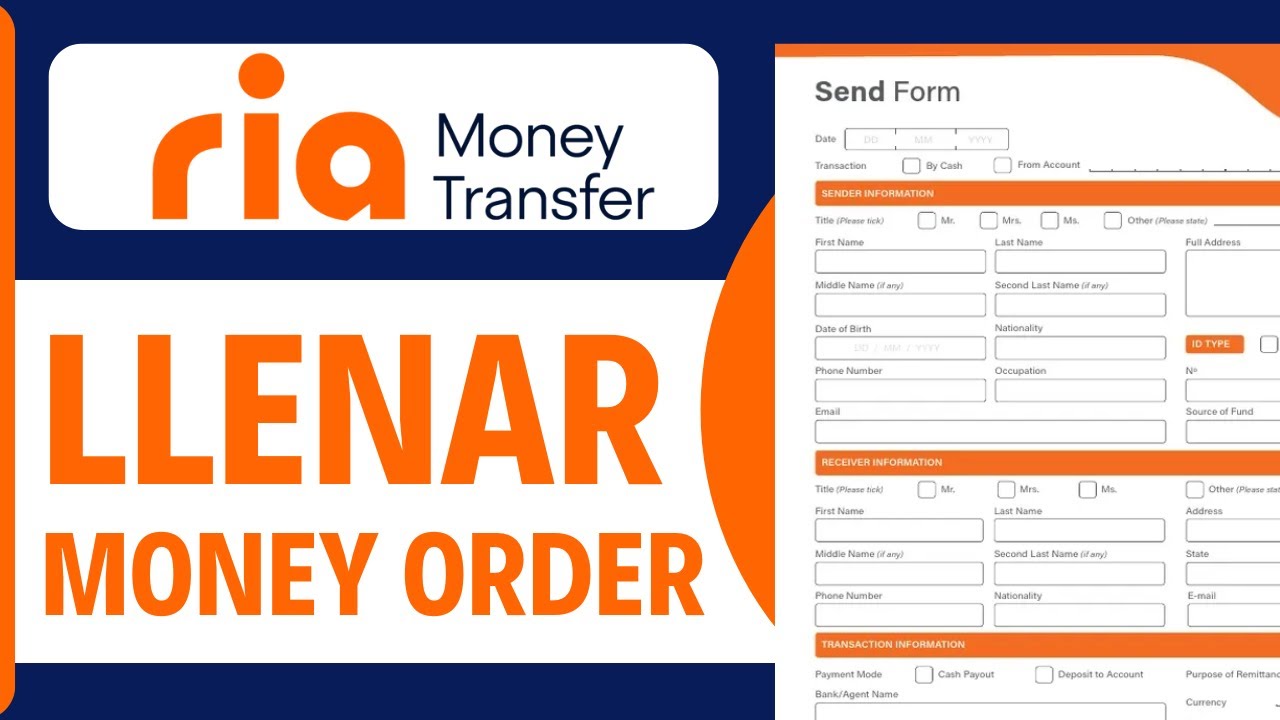 Como LLENAR un MONEY ORDER de Ria Money Transfer en Español - Paso a ...