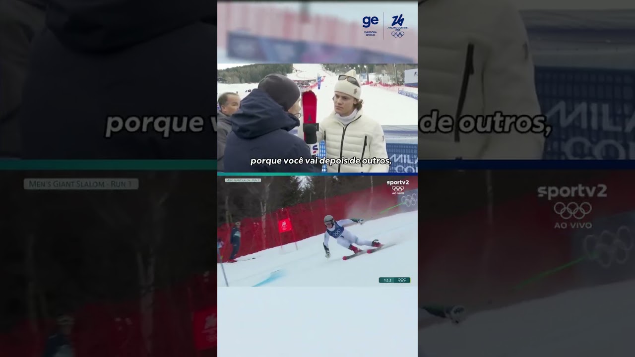 LUCAS PINHEIRO MANDA SALVE PRO BRASIL E PROJETA SEGUNDA DESCIDA | Jogos de Inverno | #shorts | ge tv